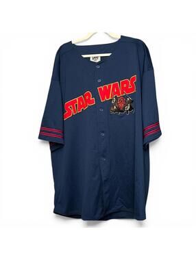 Vintage Lee Sport Star Wars Navy Blue Jersey Shirt 2XL
